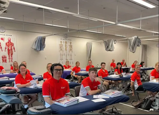 Remedial massage students in an AIF class